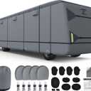 RVMasking Class A RV Cover, 34'1"-38' Heavy Duty 7 Layers Top Class A Motorhome Cover with 4 Tire Covers, Windproof Rip-Stop Anti-UV Camper Cover, Dark Gray