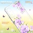 for Samsung Galaxy S25 Edge Case Flowers [Buffertech 6.65ft Military-Grade Drop Protection] [Anti Peel Off Tech] Clear TPU Bumper 5G Phone Case Cover Design (Flower Series)