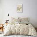 AMWAN Boho Floral Duvet Cover King Soft Cotton Floral Aesthetic Bedding Set Vintage Garden Comforter Cover, 1 King Duvet Cover with 2 Pillowcases Chic Botanical Duvet Cover with Zipper Closure