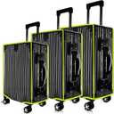 3 Pcs Thicken Clear Luggage Cover Protector, 20" 24" 28" Clear Luggage Covers for Suitcase Waterproof Dustproof Anti-scratch Travel Suitcase Covers Case for Wheeled Luggage