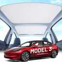 2025 Upgrade Tesla Model 3 Sunshade Roof [No-Gap/No-Sag] with Storage Bag, Tesla Model 3 Highland 2024 2025 Heat Insulation Foldable Top Window Sunroof Shading Blocker Cover Accessories