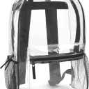 Trail maker Clear Backpack Heavy Duty with Padded Straps, Side Pockets for Kids, Boys, Girls, School, Stadium Approved Events (Black)