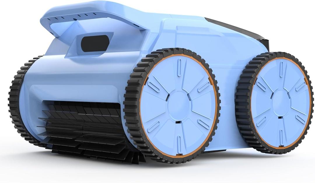 SAT20 Cordless Robotic Pool Cleaner 180 Mins Runtime Auto Vacuum Up to 2000 Sq.ft for Above Ground Pools IPX8 Waterproof LED Indicator Cleans Floor & Wall Not for Sharp Steps or Raised Drains