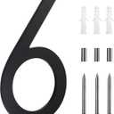 10 Inch Modern House Numbers For Outside,Metal Large house Numbers for Outside,Address Numbers For House Matte Black Outdoor Floating Flush Mount Vertical Horizontal Aluminum Home Address Numbers 6