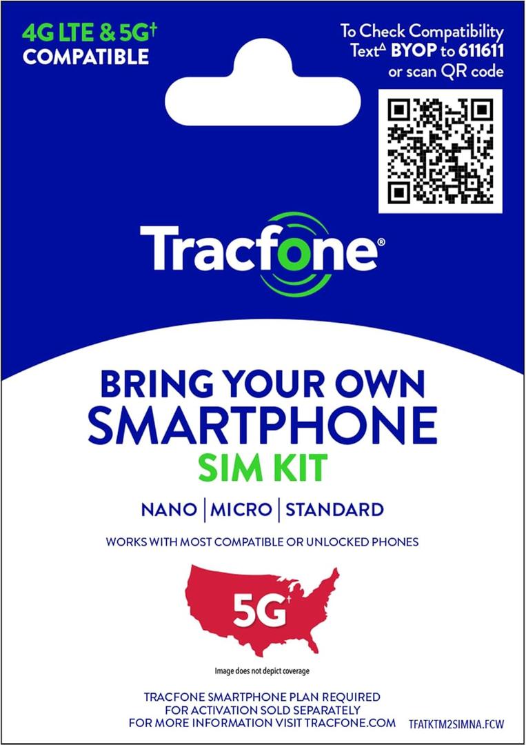 Tracfone Bring Your Own Phone Prepaid SIM Kit | 3-in-1 CDMA/GSM Sim Cards