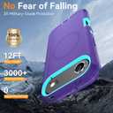 Case Compatible with iPhone 17 Air Case Heavy Duty Shockproof 3-Layer Full-Body Protection Rugged Cover [Compatible with Magsafe] (Purple)