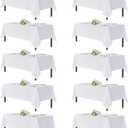 sancua White Table Cloths Rectangle, 10 Pack Tablecoths Rectangular for 6 Foot Tables - Washable Polyester Fabric Table Cover for Wedding, Birthday Party, Banquet Reception, 54x108 Inch