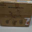 Walkers for Seniors, Rollator Walker with Seat, 12" Big Rubber Wheels All Terrain Rollator Walker with Backrest, Built-in Cable, Cup Holder, Foldable and Height Adjustment for Seniors, Gold