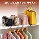 Clear Purse Organizer for Closet, Adjustable Purse Storage Handbag Storage Shelf Dividers, 2 Set Plastic Clutch Dividers for Closet Organizers Perfect for Purse Handbag Books
