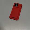 SSLOTSCASE for iPhone 16 Pro Max Case with Credit Card Holder & Lens Cover Stand & Kickstand, Multi Functional TPU Sturdy Protective Wallet Case Cover for iPhone 16 Pro Max 6.9'' 5G, Red