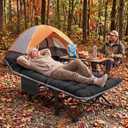 LILYPELLE Oversized XXL Folding Camping Cot, 78" L x 32" W x 18" H Heavy Duty Sleeping Cots with Carry Bag, Double Layer Oxford Portable Travel Camp Cots for Home, Office Nap and Outdoor Beach