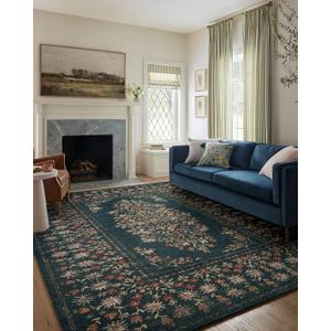 Loloi Rifle Paper Co. Laurel Collection LAU-02 Navy 5'-3" x 7'-8" Area Rug