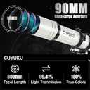 90mm Aperture 800mm AZ Mount Refractor Telescope for Adults High Powered,CUYUKU Telescopes for Adults Astronomy,Telescopio Profesional,Simple to Install and Easy to Operate (F90800N)