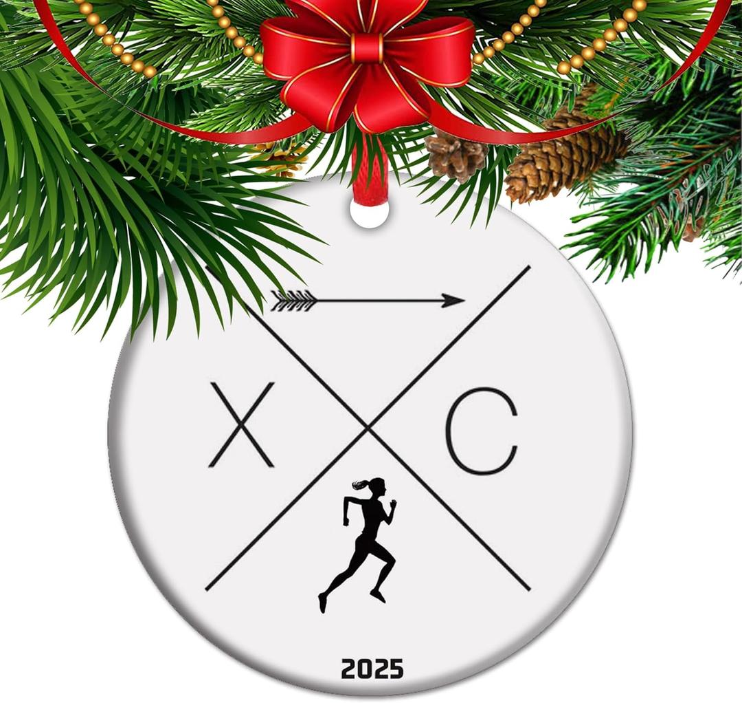 2025 Running Lover Christmas Ornament, XC Running Gift, Cross Country Gifts for Female Runner Marathoner (C5)