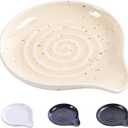 Ceramic Spoon Rest for Stove Top, 5-inch Spoon Holder for Kitchen Counter, Ladle & Cooking Utensils, Heat-Resistant Modern Kitchen Decor, Dishwasher Safe,1 Piece, Beige (White)