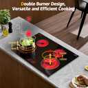 30 Inch Electric Cooktop Karienvir, 7100W Electric Stove 4 Burners, 30" Cooktop Built in with Glass Protection Metal Frame, Safety Locks & Timers, 240V Hard Wire (No Plug)