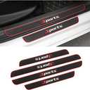 AICEL Car Door Sill Plate Protectors, 4 Pcs PVC Soft Rubber Front/Rear Door Sill Scuff Plate Guard, Universal Car Door Entry Decoration Stickers, Anti-Scratch Welcome Pedal Protector Cover (23.6*2.4+15.7*2.4, Sport)