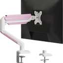 suptek Monitor Mount Stand, Single Gas Spring Monitor Arm Desk Mount Fits 13-32 Inch inch Monitors Weight Capacity up to 9 kg(MD01AWP) (Pink)