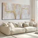 Gold Canvas Wall Art Branch Wall Decor Abstract Pictures Framed Arts Pink Artwork 24"x48"