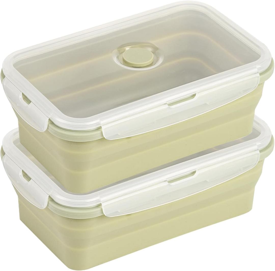 Large Collapsible Food Containers with Lids, Collapsible Bowls For Camping, Save Space, Leak-Proof Silicone Storage Bowls, 2pack 1200ml, Dishwasher, Microwave Freezer Safe
