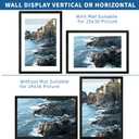 2 x Hongkee 24x36 Poster Frame Set of 2, Rustic Black Wood Style - Display 24 x 36 Poster without Mat or 20x30 Picture with Mat, Wall Mounting Horizontal and Vertical