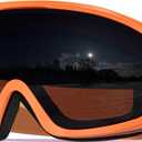 Ski Goggles for Kids 6-14 Boys Girls Youth Snowboard Snow, Snowboarding Skiing Goggles Kids 10-12 (Orange)