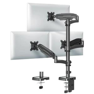 MOUNT PRO Triple Monitor Mount for Max 32" Computer Screen, Adjustable 3 Monitor Desk Mount, up to 19.8lbs Each, Three Display Arm with Tilt Swivel Rotation, VESA Mount 75x75/100x100mm