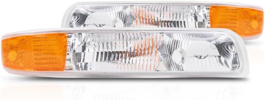 For Chevy Silverado 1500 1999 2000 2001 2002 Parking Light Driver And Passenger Side | Pair | Unit Includes Signal/Marker And Running Lights; Or Socket | GM2520173 GM2521173 | 1519958, 1515559