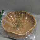 Handmade White Rattan Round Fruit Basket Food Storage Bowls Kitchen Organizer Snack Serving Bowl Wavy Edge Circle Tray Basket, Boho Home Dcor Display Tray for Table, Dining Room,M (M - D10 x H2.8 inch)