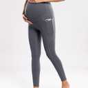 2 x POSHDIVAH Maternity Workout Leggings with Pockets Grey XX-Large (Gray, XXL)