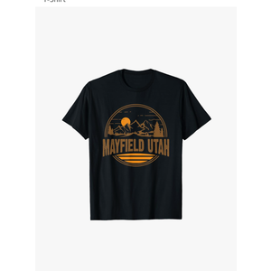 Vintage Mayfield, Utah Mountain Hiking Souvenir Print T-Shirt, Size XL