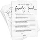 GardenCity Bridal Shower Games, 50 Bridal Shower Family Feud Game Cards, Wedding Shower Game Activity, 50 Guests, Minimalist