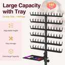 Hemndic Braiding Hair Rack with Tray, 2-sided 144 Pegs, Heavy Duty Braiding Rack Stand for Hair, Height Adjustable Standing Hair Extension Holder with Storage Bag & Braiding Accessories
