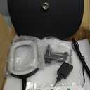 Drdefi 10X Rectangular Real Glass Magnifying Glass with Light and Stand, 24" Flexible Gooseneck Floor Lamp, 5 Color Modes Stepless Dimmable, 3-in-1 LED Lighted Magnifier Light Hands Free for Reading (Black)