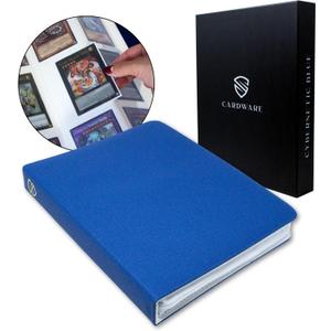 CARDWARE Premium Binder for Collectible and Trading Cards | 9 Pocket Trading Card Album | 360 Side Loading Pocket Binder for Yugioh, Pokemon, Magic: The Gathering and More (Cybernetic Blue)