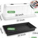 1020 Trays with Tall 7.3'' Dome, 10-Pack Extra Large Seed Starter Tray with Humidity Domes, Heavy Duty 1020 Seed Trays and Flats with Lid, Seed Germination Mini Greenhouse No Hole for Balcony Garden