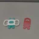 Momcozy Baby Teether Toys, Water Fillable Silicone Cold Baby Teething Toys Chill Teether, Baby Water Teether for Teething Relief 0-12 Months, Green and Pink 2 Pcs