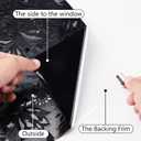 LEMON CLOUD Total Blackout Window Film Privacy Static Cling Frosted Black Window Covering 100% Opaque Film Tint Darkening Removable Film for High Privacy(Blackout Tulip Design,17.5 x118.1 inches)