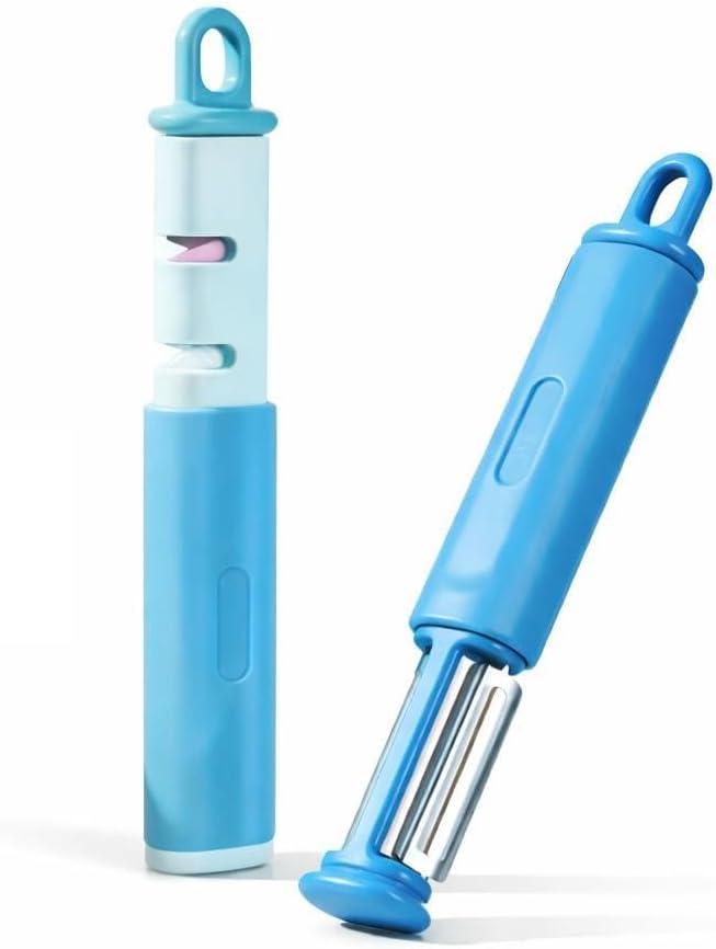 2-in-1 Vegetable Peeler & Knife Sharpener – Multifunction Kitchen Gadget, Stainless Steel Fruit & Potato Peeler with Built-in Knife Sharpening Tool, Space Saving Kitchen Accessory