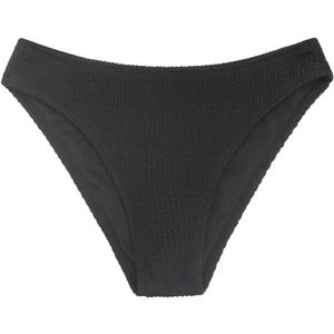 Milumia Women's Textured Bikini Bottoms Mid Waisted Cheeky Beach Swimsuit Bottoms (Medium, Black)