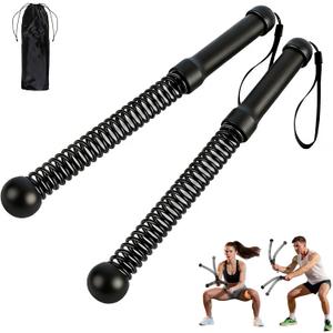 Weighted Ropeless Battle Ropes for Home Gym: 2PCS Heavy Duty Cordless Battle Ropes with Portable Storage Bag for Strength Building, HIIT Workout and Aerobic Training for Men & Women, Black 3