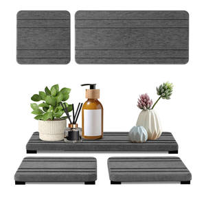 3PCS Water Absorbing Stone Tray, DryingNeat Diatomite Stone Sink Tray, Instant Dry Sink Coasters, Kitchen Sponge Hand Soap Holder, Countertop Fast Drying Counter Trays,8 * 4inch and 4 * 4inch