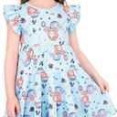 Girls' Casual Dress,Soft Cotton Kids Short Sleeve,Breathable A-Line Teen Sundress Size 2T 3T 4T 5 6 7 8 9 10 12 13