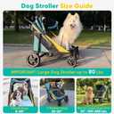 Petbobi Dog Stroller for Large & Medium Dogs - Easy Fold Dual Entry Pet Stroller with One-Foot Brake, All Terrain Wagon Cart with Air Mesh, Ideal for Large Senior Pets up to 80 lbs, Green
