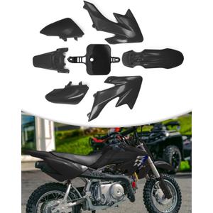 XR/CRF 50 Plastics Fairing Fender Kit For SDG SSR And More Dirt Pit Bike, BLACK (Complete Bundle)