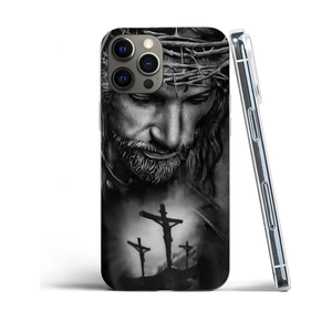 Max Jesus Christ Christian with Thorns 3 Crosses TPU Shockproof Protective Phone Cover iPhone 13 Mini