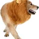 Dog Lion Mane Costume - Realistic Mane with Ears for Medium to Large Sized Dogs, Pet Halloween Costumes Birthday Party Cosplay Apparel