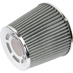 muge racing 3-inch Cold Air Intake Filter 76mm, High Performance Clamp-On Engine Intake Air Filter, Washable Reusable & Universal Round Tapered Replacement Air Filter, Silver