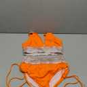 Blooming Jelly Womens High Waisted Bikini Tummy Control Color Block Swimsuits Two Piece Bathing Suit (Size Large, Orange)