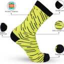 Men's Dress Socks, Novelty Business Socks Gift for Men, 3 Pairs Funny Cotton Crew Funky & Crazy Long Silly Pattern, Size 9-12 (Black)